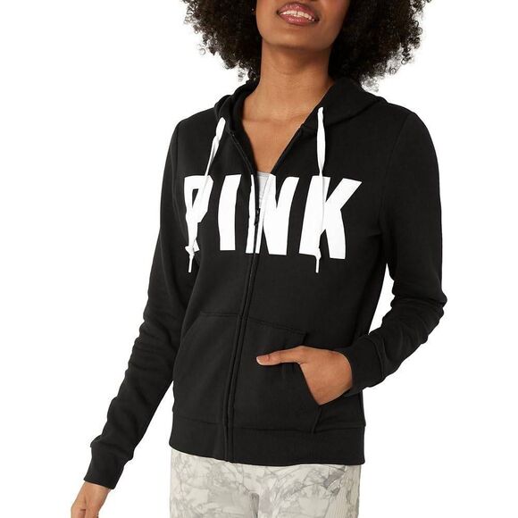 Victoria's Secret Women's PINK Logo Full Zip-up Sweatshirt Size S - Picture 1 of 12